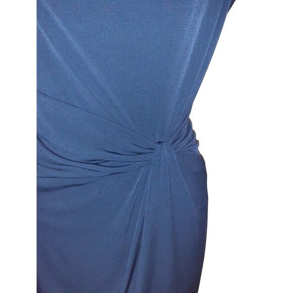 MICHAEL KORS Size XL Sheath Dress Navy Blue Cap Sleeve Stretch Knit - Picture 3 of 6